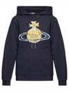 Embroidered Logo Cotton Hoodie Navy - VIVIENNE WESTWOOD - BALAAN 2