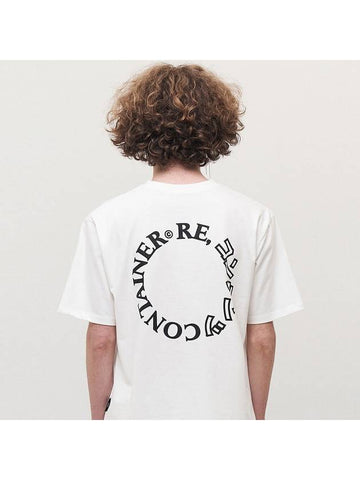 Contents Round Logo Short Sleeve T-Shirt White - REPLAYCONTAINER - BALAAN 1