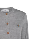 Bea Logo Wool Cardigan Grey - VIVIENNE WESTWOOD - BALAAN 5