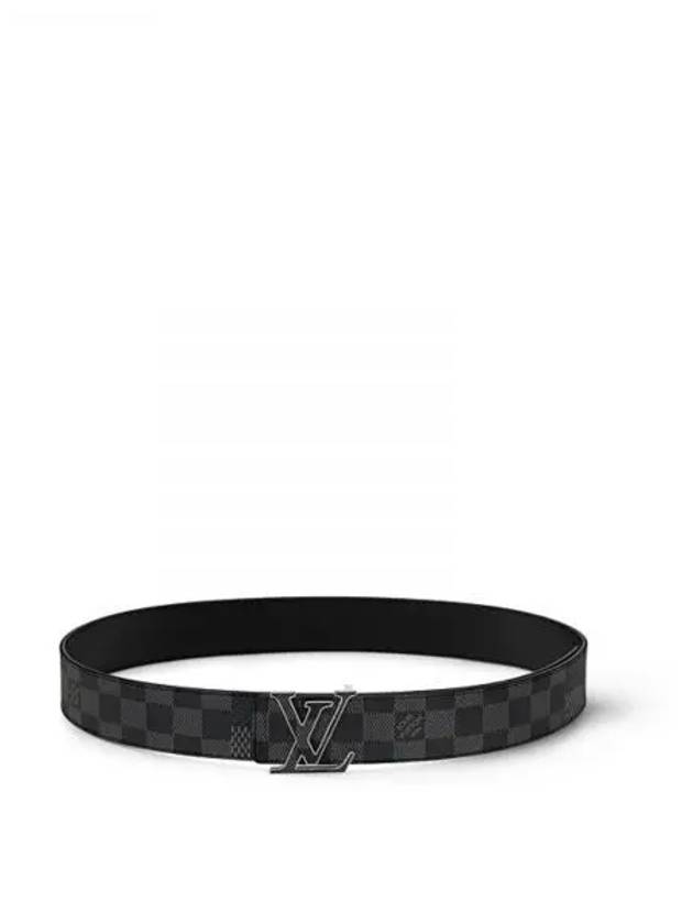 Men's LV Initiales 40MM Reversible Leather Belt Black Grey - LOUIS VUITTON - BALAAN 2