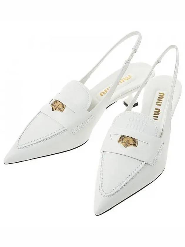 Leather Penny Loafers White - MIU MIU - BALAAN 2