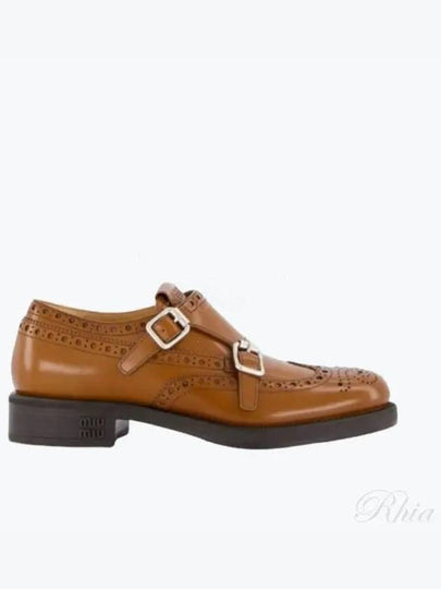 5E039E 055 F0005 Churchs Brushed Leather Double Monk Brogue Shoes - MIU MIU - BALAAN 2