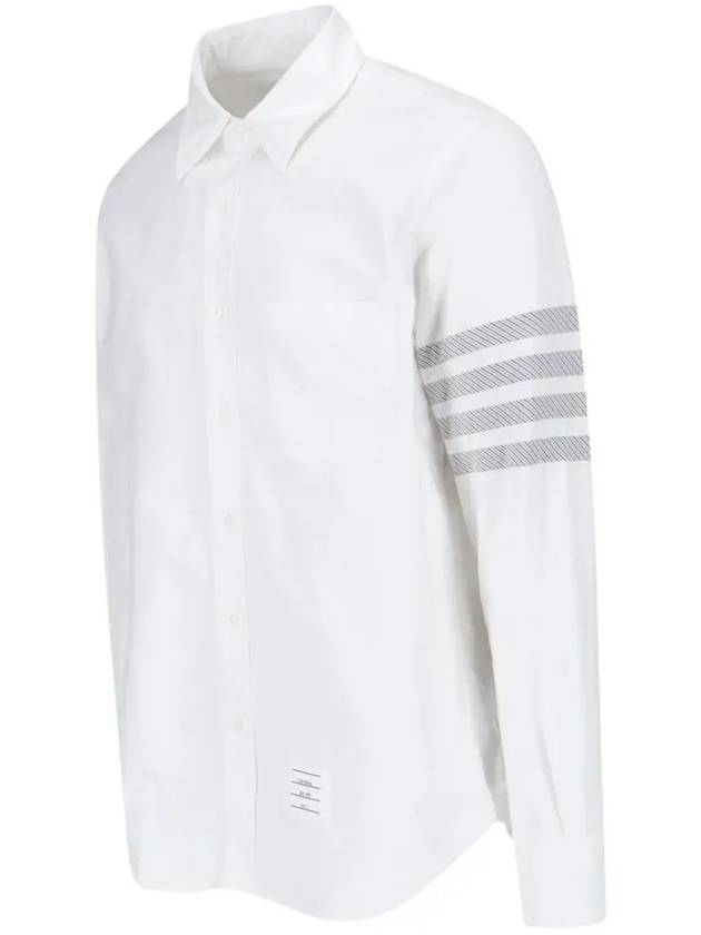 4 Bar Stripe Long Sleeve Shirt White - THOM BROWNE - BALAAN 5