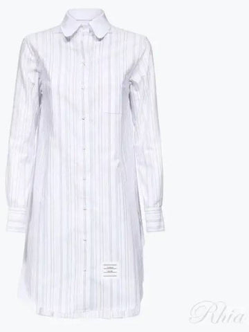 Pleated back stripe Oxford dress FDSD95C F0272 996 - THOM BROWNE - BALAAN 1