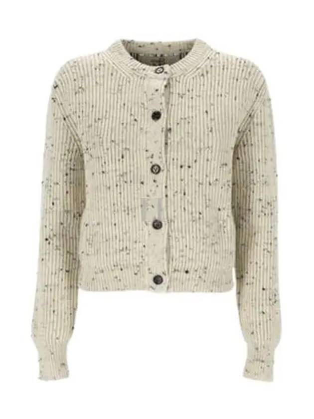 Round Neck Ribbed Wool Cardigan Dove - BOTTEGA VENETA - BALAAN 2