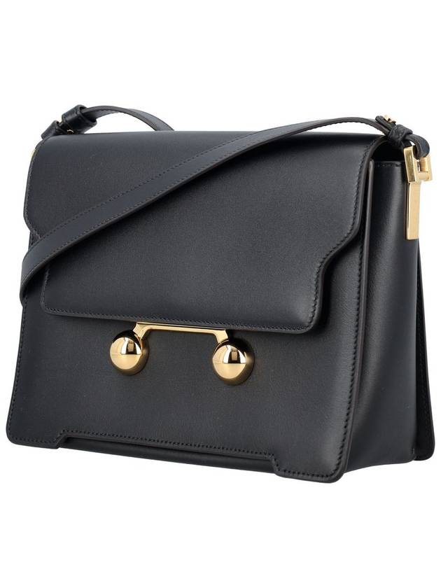 Trunkaroo Medium Leather Shoulder Bag Black - MARNI - BALAAN 4