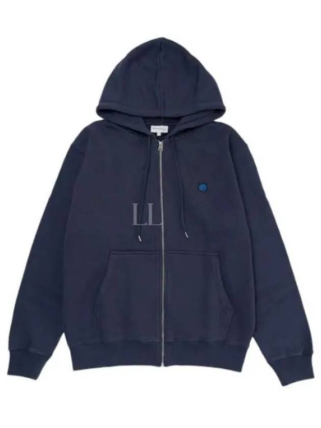 Tonal Fox Head Patch Comfort Zip Up Hoodie Ink Blue - MAISON KITSUNE - BALAAN 2