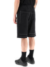 Stitching Embroidered Logo Cargo Shorts Black - MSGM - BALAAN 3