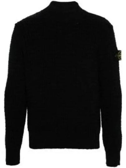 Compass Badge 3D Knit Top Black - STONE ISLAND - BALAAN 2