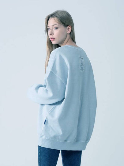 Pigment Heavy Cotton Label Art Sweatshirt Sky Blue - ICONOGRAPHY - BALAAN 2