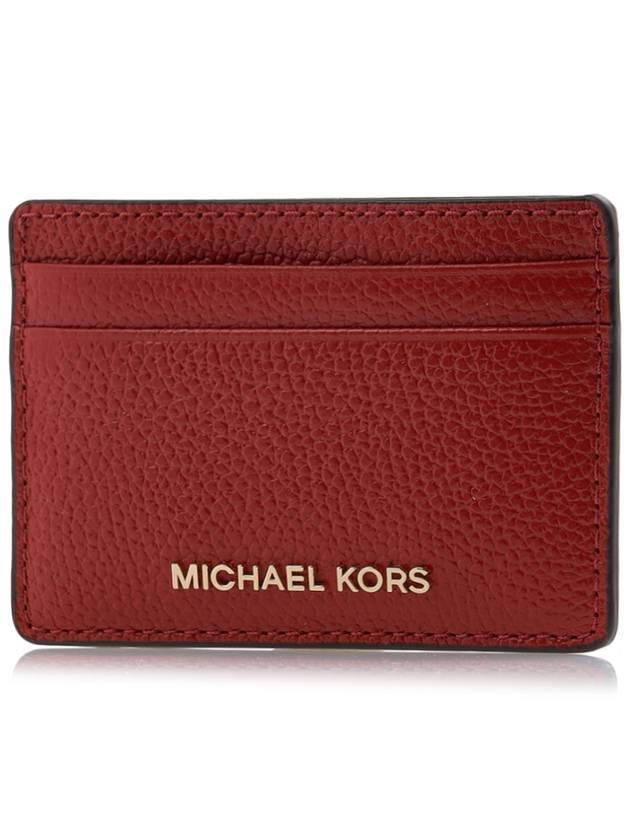 Pebble Leather Card Wallet Red - MICHAEL KORS - BALAAN 3