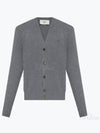 V-Neck Cashmere Cardigan Light Grey - AMI - BALAAN 2