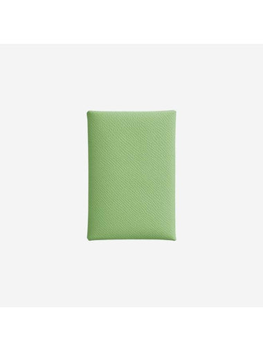 Calvi Duo Compact Card Wallet Green - HERMES - BALAAN 1