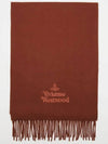 Logo Wool Fringe Muffler Brown - VIVIENNE WESTWOOD - BALAAN 3