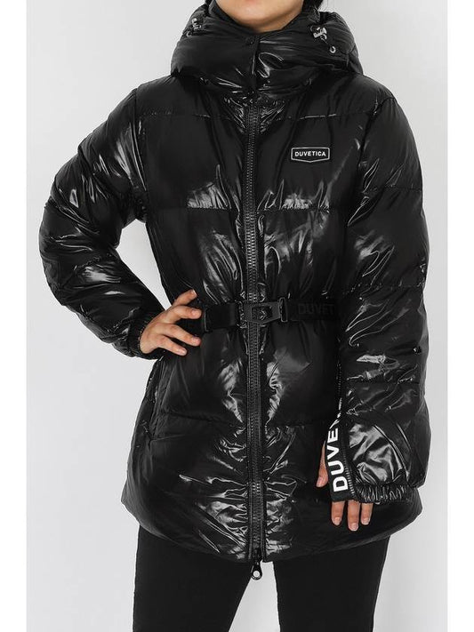 Women s Duck Down Padded Jacket Aloro Belted Heavy VDDJ96036 BKS - DUVETICA - BALAAN 1