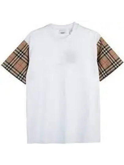 Vintage Check Sleeve Short Sleeve T-Shirt White - BURBERRY - BALAAN 2