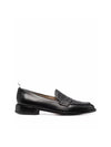 Men's Vitello Flexible Leather Sole Soft Penny Loafer Black - THOM BROWNE - BALAAN 2