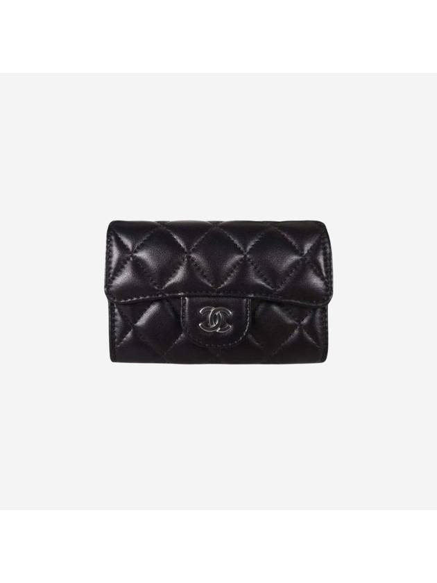 Classic Card Holder Lambskin Black Metal Black - CHANEL - BALAAN 1