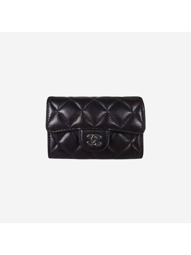 Classic Card Holder Lambskin Black Metal Black - CHANEL - BALAAN 1