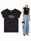 T Angie Peekaboo Logo Short Sleeve T-Shirt Black - DIESEL - BALAAN 2