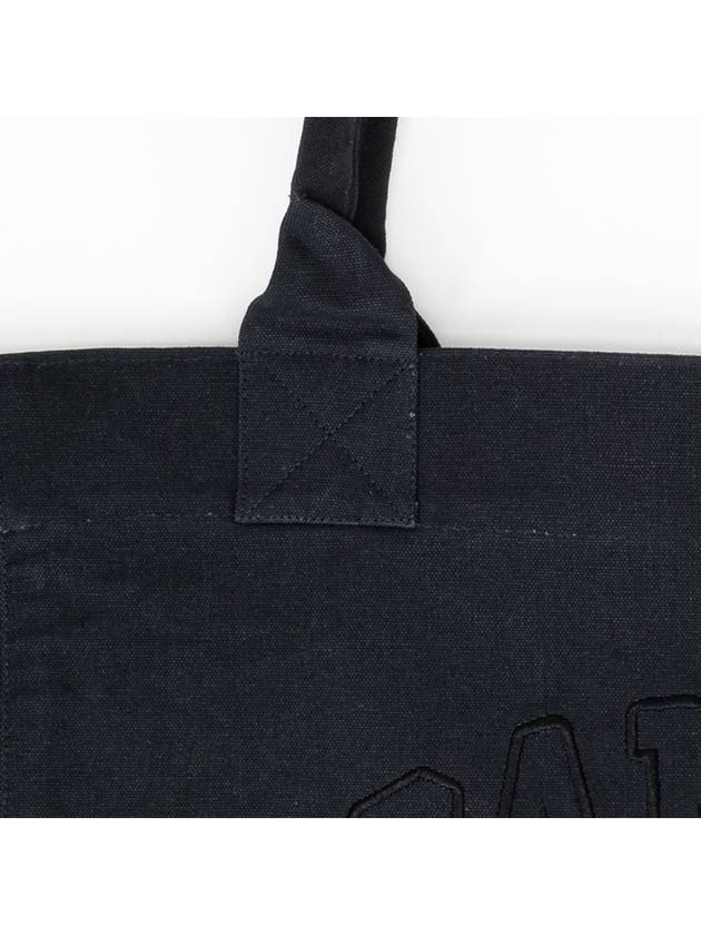 Embroidered Logo Oversized Canvas Tote Bag Black - GANNI - BALAAN 3