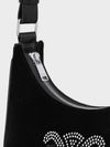 Ava Velvet Triomphe Strass Shoulder Bag Black - CELINE - BALAAN 5