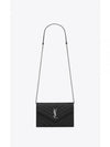 Cassandre Envelope Chain Shoulder Bag In Grain De Poudre Leather Noir - SAINT LAURENT - BALAAN 2