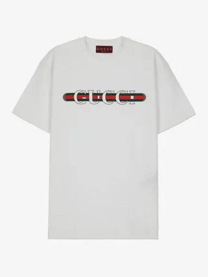 Cotton Print Short Sleeve T-Shirt White - GUCCI - BALAAN 2