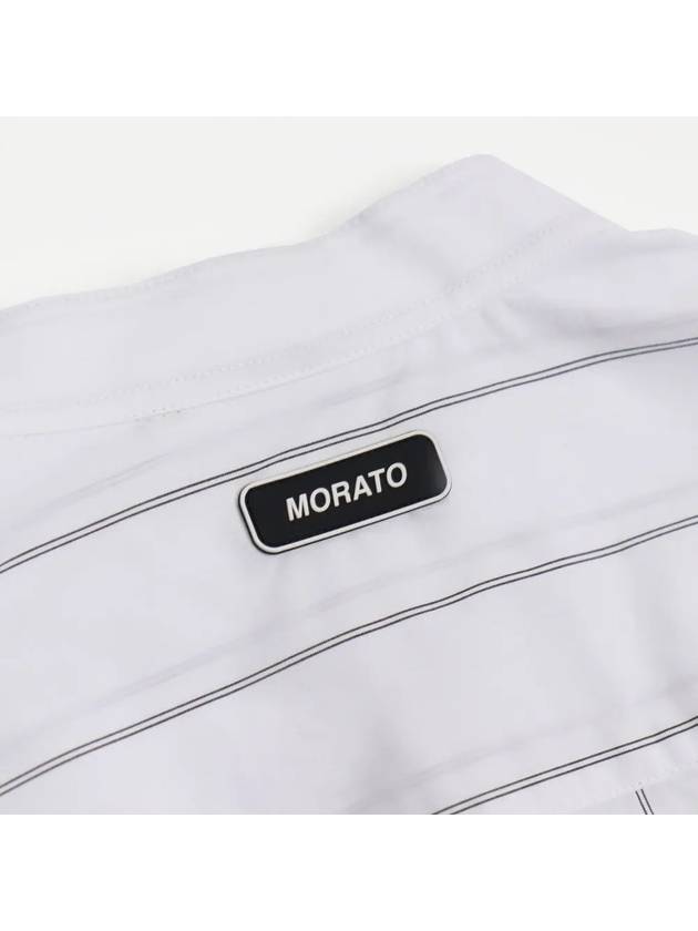 Striped point design white shirt SH130 - IKALOOOK - BALAAN 7