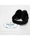 Triangular logo shearling earmuff 9Y1GQD FXF F0990 - PRADA - BALAAN 5