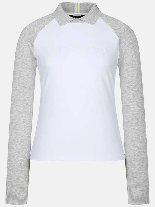 line color combination collar knit hybrid t-shirt TWTRM5244 100 - TAYLORMADE - BALAAN 2