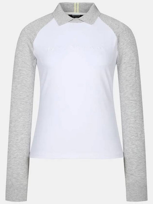 line color combination collar knit hybrid t-shirt TWTRM5244 100 - TAYLORMADE - BALAAN 2