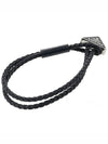 Nappa Braided Triangle Logo Bracelet Black - PRADA - BALAAN 4