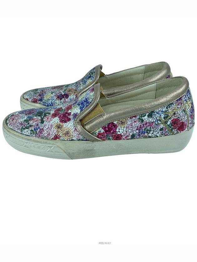 Vintage Crack Floral Print Slip On - PHILIPPE MODEL - BALAAN 4