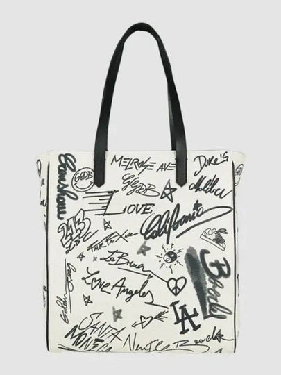 Contrasting Graffiti Print Tote Bag White - GOLDEN GOOSE - BALAAN 2