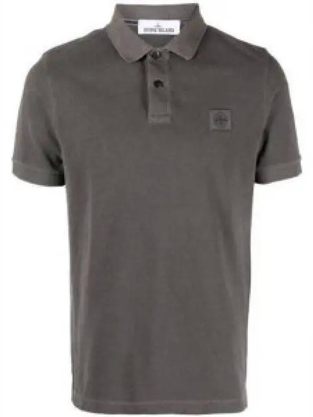 Men's Logo Patch Short Sleeve Polo Shirt Steel Grey - STONE ISLAND - BALAAN 2