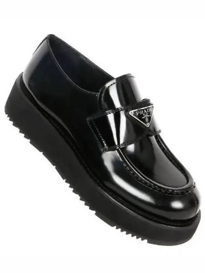 Brushed Leather Loafers Black - PRADA - BALAAN 2