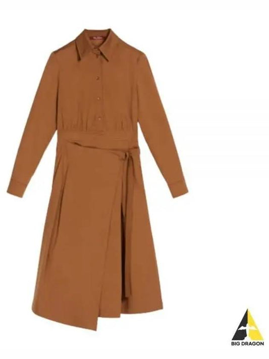 Berbice Cotton Midi Dress Brown - MAX MARA - BALAAN 2