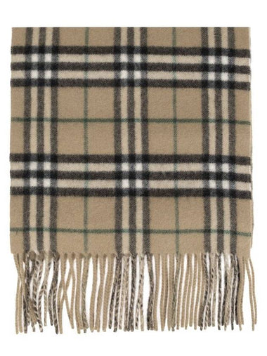 Check Reversible Cashmere Scarf Beige - BURBERRY - BALAAN 1