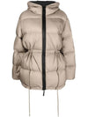 Hooded Drawstring Puffer Padding Mushroom Beige - ACNE STUDIOS - BALAAN 1