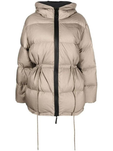 Hooded Drawstring Puffer Padding Mushroom Beige - ACNE STUDIOS - BALAAN 1