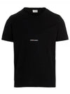 Men's Small Logo Short Sleeve T-Shirt Black - SAINT LAURENT - BALAAN 2