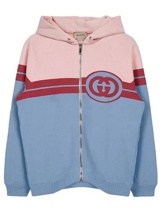 Kids Logo Zip Up Hoodie Pink Blue - GUCCI - BALAAN 2