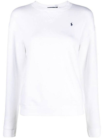 Embroidered Pony Logo Fleece Sweatshirt White - POLO RALPH LAUREN - BALAAN 2