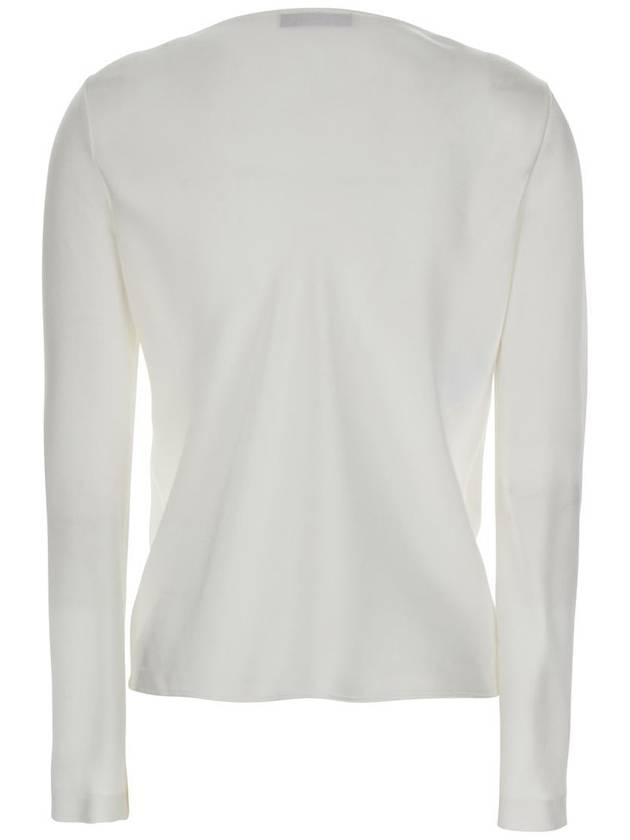 White Blouse With Draped Neck In Satin Woman - ALBERTA FERRETTI - BALAAN 2