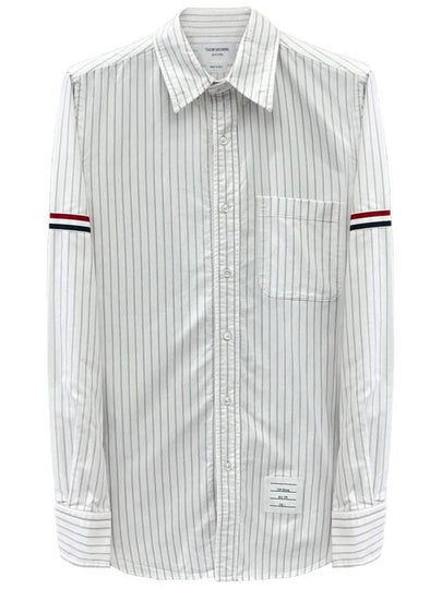 Oxford Armband Stripe Cotton Long Sleeve Shirt White - THOM BROWNE - BALAAN 2