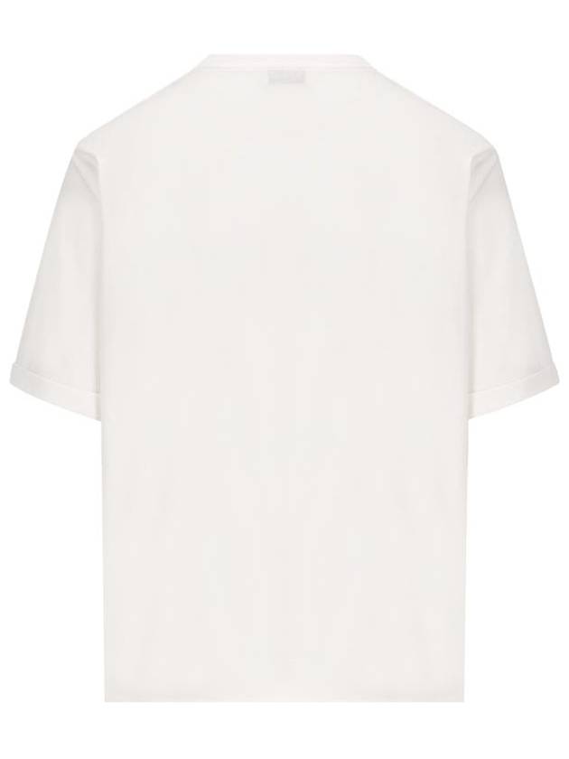 Rive Gauche Short Sleeve T-Shirt White - SAINT LAURENT - BALAAN 3