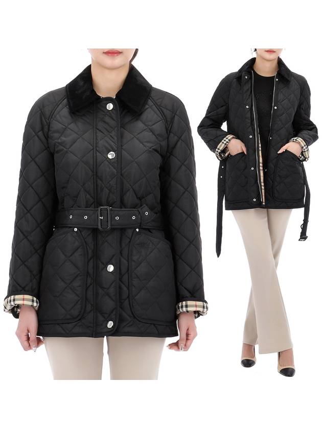 Diamond Quilted Nylon Jacket Black - BURBERRY - BALAAN 2