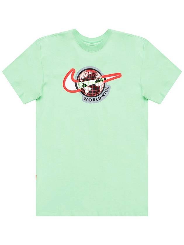 World Wide Logo Short Sleeve T-Shirt Mint Green - NIKE - BALAAN 1