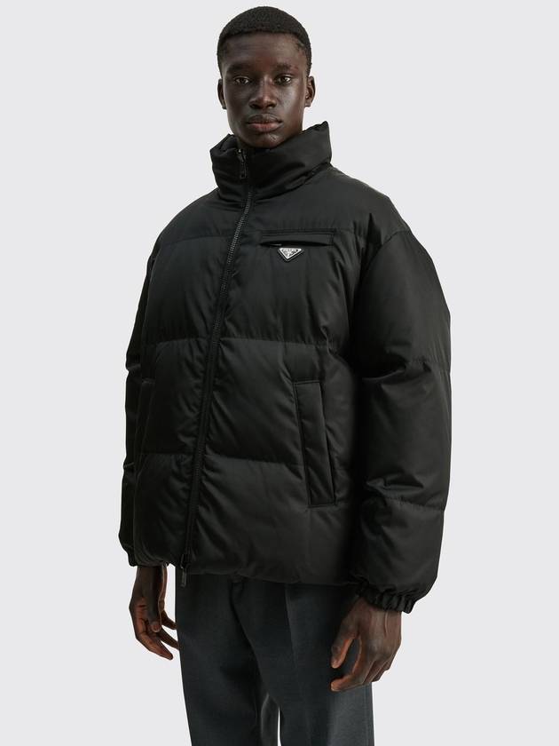 Medium-Length Re-Nylon Reversible Down Padded Jacket Black - PRADA - BALAAN 6